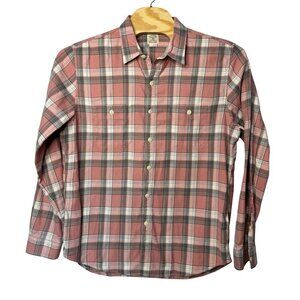 J.Crew Mens Casual Outdoor Flannel Button Down Shirt XL Cotton Pink Grey